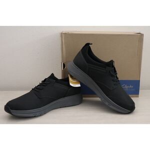 Clarks Collection 26179450 Men's Sz 8M Black Leather Motion Trek Ez Shoes